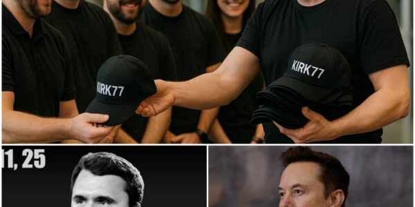 MEMORIAL SHOCK: Elon Musk just dropped a bombshell — every Tesla, SpaceX, and X employee will wear a black “Kirk77” hat. Each hat is more than cloth — it’s a vow to live fiercely, boldly, carrying Charlie Kirk’s fire forward.