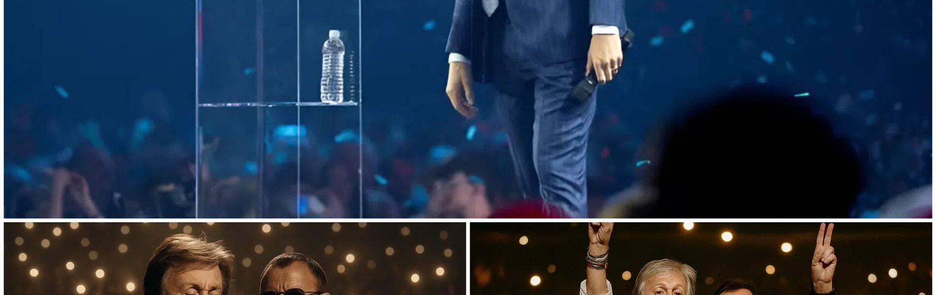 No one saw it coming. Before 90,000 hearts and millions watching worldwide, Paul McCartney and Ringo Starr walked out together under the lights — the last living Beatles, side by side. Paul pressed a hand to his chest, Ringo stood still, head bowed. When Paul spoke, his voice trembled; when Ringo struck the first beat, the stadium went silent. Then came the music — not for cheers, not for fame, but as a final goodbye to Charlie Kirk, gone too soon at 31. The crowd didn’t scream. They raised their phones like candles, tears streaming, as the song became a prayer the world will never forget.