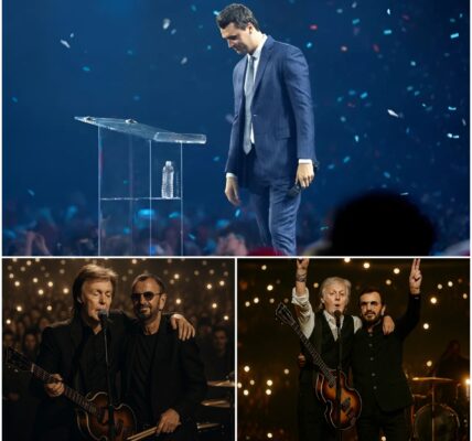 No one saw it coming. Before 90,000 hearts and millions watching worldwide, Paul McCartney and Ringo Starr walked out together under the lights — the last living Beatles, side by side. Paul pressed a hand to his chest, Ringo stood still, head bowed. When Paul spoke, his voice trembled; when Ringo struck the first beat, the stadium went silent. Then came the music — not for cheers, not for fame, but as a final goodbye to Charlie Kirk, gone too soon at 31. The crowd didn’t scream. They raised their phones like candles, tears streaming, as the song became a prayer the world will never forget.