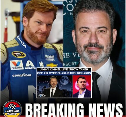 SHOCKING NEWS: NASCAR legend Dale Earnhardt Jr. just dropped a stunning four-word message aimed straight at Jimmy Kimmel after the late-night host’s explosive on-air remarks about murder suspect Charlie Kirk sent shockwaves through the country. In a move that stunned fans and sponsors alike, Disney has officially suspended Jimmy Kimmel’s show indefinitely — but it’s Dale Jr.’s fiery response that has the racing world holding its breath.