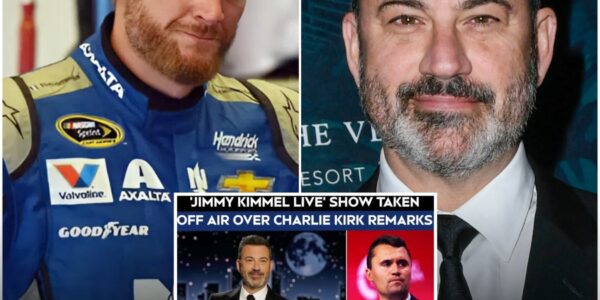 SHOCKING NEWS: NASCAR legend Dale Earnhardt Jr. just dropped a stunning four-word message aimed straight at Jimmy Kimmel after the late-night host’s explosive on-air remarks about murder suspect Charlie Kirk sent shockwaves through the country. In a move that stunned fans and sponsors alike, Disney has officially suspended Jimmy Kimmel’s show indefinitely — but it’s Dale Jr.’s fiery response that has the racing world holding its breath.