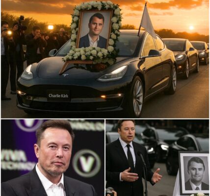 WARM NEWS: In a breathtaking tribute at the farewell of Charlie Kirk, billionaire Elon Musk stunned the world by mobilizing a fleet of luxury TESLA cars to escort his final journey. The convoy, shining under the city lights, became an unforgettable symbol of respect and honor for the deceased. The emotional scene immediately went viral, touching hearts worldwide and sparking deep conversations about humanity, compassion, and solidarity even in the darkest moments.
