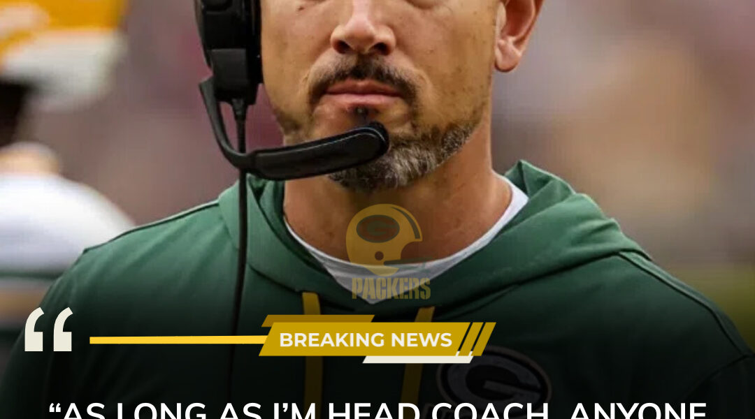 PACKERS SHOCKWAVE: Head coach Matt LaFleur detonates Lambeau Field with a ruthless decision — benching a rookie after his vile celebration of Charlie Kirk’s passing. Green Bay fans roar, locker room shakes, and insiders whisper this could crack the Packers’ dynasty wide open.