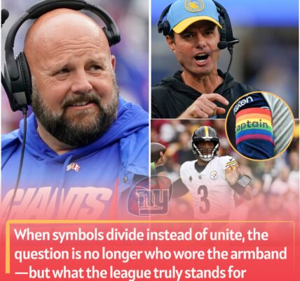 GIANTS COACHES PROTEST AFTER HARBAUGH CALLS FOR RUSSELL WILSON TO BE SUSPENDED FOR REFUSING TO WEAR THE PRIDE CAPTAIN'S ARMBAND