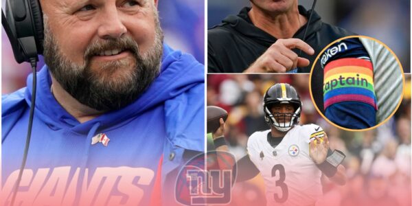 GIANTS COACHES PROTEST AFTER HARBAUGH CALLS FOR RUSSELL WILSON TO BE SUSPENDED FOR REFUSING TO WEAR THE PRIDE CAPTAIN'S ARMBAND