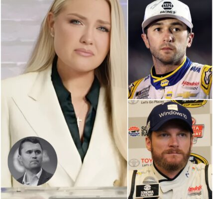 “As America reeled from the heartbreaking loss of Charlie Kirk, his wife Erika revealed — through tears — the powerful gesture Dale Earnhardt Jr. and Chase Elliott made for her, a moment so moving it brought the entire NASCAR Nation to its knees.”