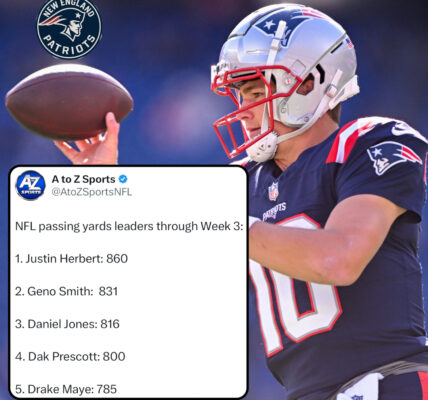 From prospect to proof: Drake Maye surges into the NFL Top 5 in yardage, lifting playoff hopes and squeezing opposing defenses.