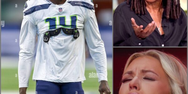 “Sit down, Monkey.” Whoopi Goldberg’s words cut through the air, leaving the studio in stunned silence. But just as Erika Kirk braced for the fallout, DK Metcalf made an unexpected move. In a jaw-dropping turn, the Seahawks star stood up and stepped in to defend her, silencing the critics with a powerful statement. His decision left the audience buzzing, igniting debates and sending ripples through social media like never before!