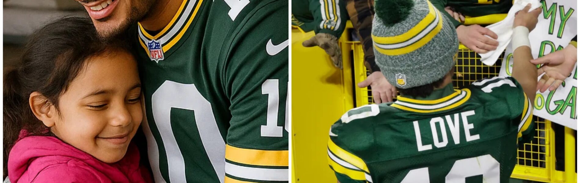 Packers fans, we can be proud: Jordan Love is not only the QB of the present and the future, but also a symbol of love and sharing.