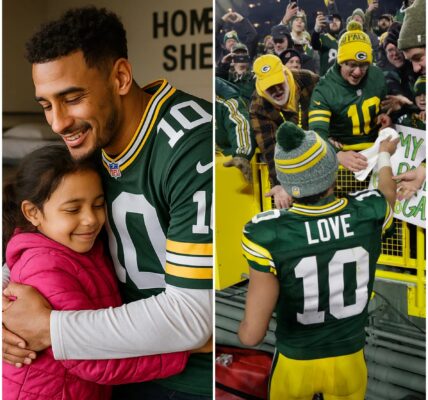 Packers fans, we can be proud: Jordan Love is not only the QB of the present and the future, but also a symbol of love and sharing.