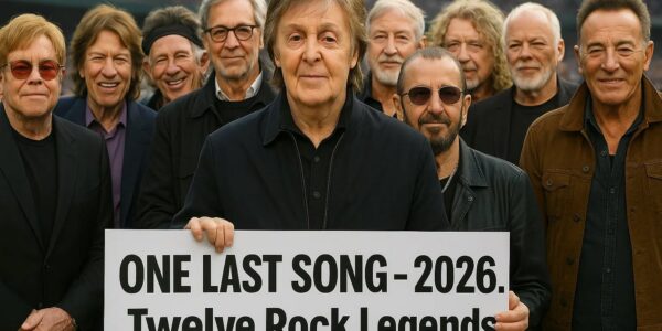 ONE LAST SONG – 2026 Twelve rock legends. One stage. One historic farewell. Paul McCartney, Ringo Starr, Eric Clapton, Elton John, Mick Jagger, Keith Richards, Roger Daltrey, Pete Townshend, David Gilmour, Brian May, Robert Plant, and Bruce Springsteen unite for the ultimate rock celebration—closing the golden era with unmatched energy, unforgettable hits, and a once-in-a-lifetime experience fans are calling “the greatest gathering in rock history.”