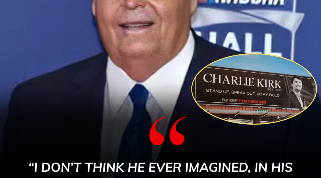 BILLBOARD TRIBUTE: A Hendrick Motorsports franchisee stunned fans with a bold billboard honoring Charlie Kirk after his tragic assassination. NASCAR legend Rick Hendrick echoed the tribute, igniting a movement with three unshakable words: “Drive with courage.” The message roared beyond racing, reminding America that conviction never dies — it only accelerates.
