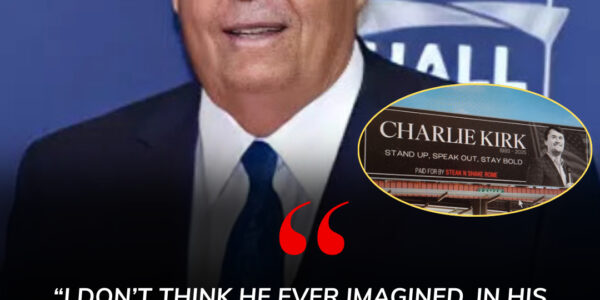 BILLBOARD TRIBUTE: A Hendrick Motorsports franchisee stunned fans with a bold billboard honoring Charlie Kirk after his tragic assassination. NASCAR legend Rick Hendrick echoed the tribute, igniting a movement with three unshakable words: “Drive with courage.” The message roared beyond racing, reminding America that conviction never dies — it only accelerates.