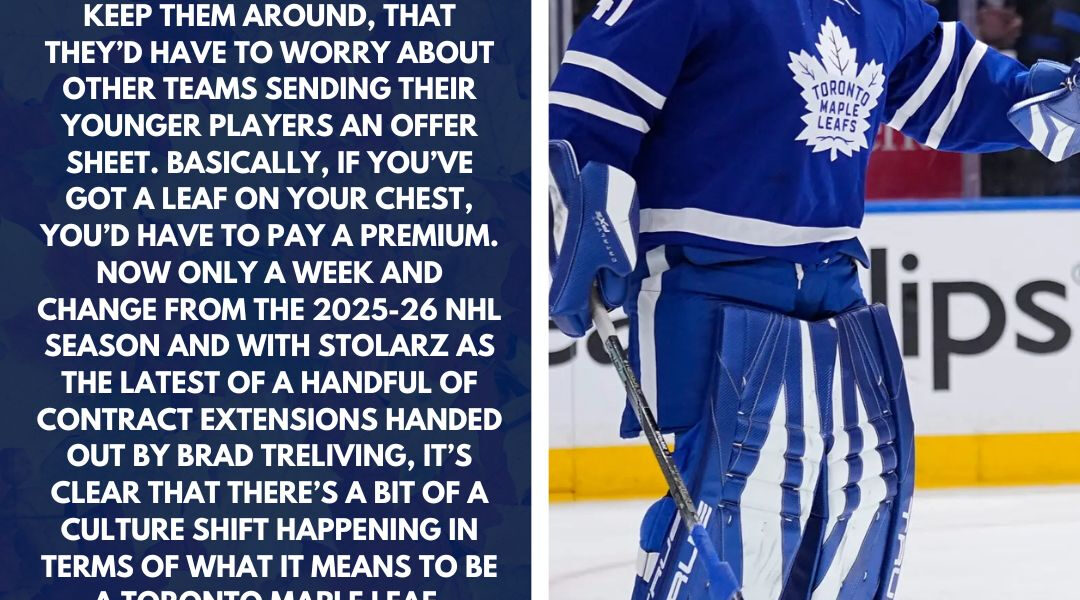Anthony Stolarz is the latest example of Maple Leafs shifting culture around contract extensions