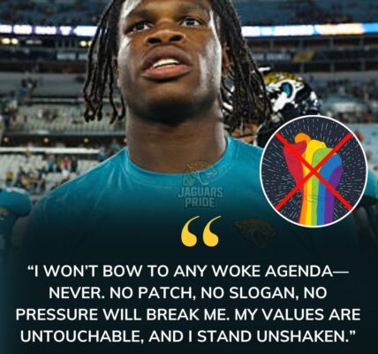 LATEST NEWS: Travis Hunter, rising star of the Jacksonville Jaguars, shocked the NFL world when, before a primetime showdown, he refused to wear a rainbow-themed captain’s patch meant to honor the LGBTQ community. Hunter boldly slammed what he called the “woke agenda,” declaring he would never support it — a move that instantly set fans nationwide debating fiercely.