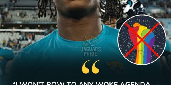 LATEST NEWS: Travis Hunter, rising star of the Jacksonville Jaguars, shocked the NFL world when, before a primetime showdown, he refused to wear a rainbow-themed captain’s patch meant to honor the LGBTQ community. Hunter boldly slammed what he called the “woke agenda,” declaring he would never support it — a move that instantly set fans nationwide debating fiercely.