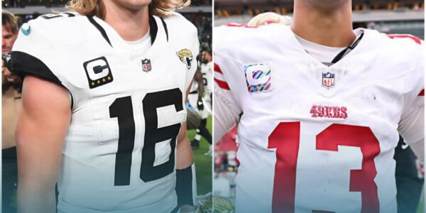 BREAKING: After the Jacksonville Jaguars edged out the San Francisco 49ers in a nail-biting 26–21 finish, the 49ers wasted no time demanding a rematch. But the real shock came when Trevor Lawrence, calm under the spotlight, delivered just seven words that sent shockwaves across the NFL world. Fans erupted, reporters scrambled, and social media exploded — turning one hard-fought win into the most talked-about rivalry moment of the season.