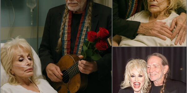 This evening, a quiet ward in a Nashville hospital became the setting for a moment no concert hall could contain. Willie Nelson, his battered guitar Trigger slung across his back, walked slowly toward a private room where his longtime friend Dolly Parton lay recovering after recent surgery. Willie said nothing at first. He simply pulled up a chair, set Trigger across his lap, and began to play a hushed, trembling version of “Always on My Mind.” The music filled the sterile room with warmth, turning antiseptic silence into something holy. Doctors and nurses paused in the hallway, listening as Dolly’s weary eyes glistened with tears. When the final note lingered, Willie leaned close, clasped Dolly’s hand, and murmured: “Sister, your song still shines — and so do you.”