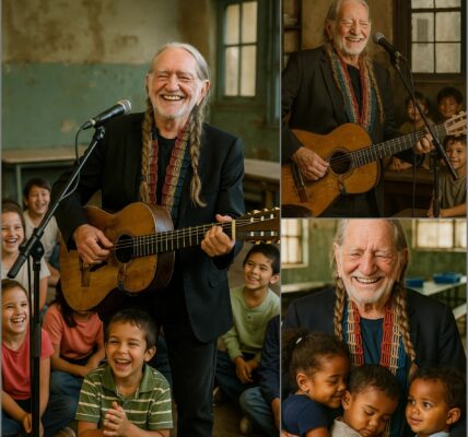 There was no marquee, no spotlight — just the hum of chatter inside a modest orphanage hall outside Austin. When Willie Nelson walked in, braids tucked beneath his bandana and Trigger slung over his shoulder, the children gasped as though a storybook character had stepped into their world. He strummed a gentle tune, his voice warm and steady, and the room seemed to glow. Laughter turned to quiet wonder, every note wrapping around them like a hug. And when the last chord faded, Willie leaned close to the children with a grin and whispered something that made them erupt in cheers ...👇