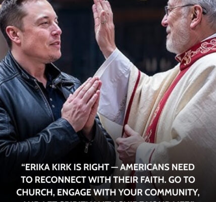 Shocking Move: Billionaire Elon Musk just amplified Erika Kirk’s fiery call for Americans to “go to church”, sparking a nationwide spiritual surge! Young adults are flooding pews, churches report record attendance, and social media is buzzing with faith-driven debates. Is this the start of a new era of American devotion? Millions are watching — and participating — in what could be the biggest cultural awakening of a generation. Don’t miss it — the nation’s spiritual landscape may never be the same!