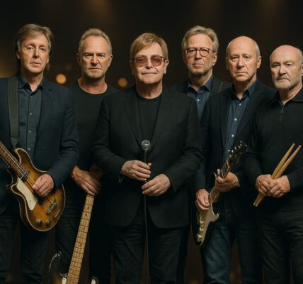 HISTORIC NIGHT: Music history was made as Paul McCartney, Sting, Elton John, Eric Clapton, Mark Knopfler, and Phil Collins shared one stage for an unforgettable rendition of “Hey Jude.” With quiet reverence, McCartney led the icons into a chorus that felt like the entire world was singing in unison. “This isn’t just a song,” he told the crowd. “It’s hope, unity, and love.” No pyrotechnics, no spectacle — only six legends, one timeless song. Fans call it “the greatest gathering of talent ever.” For those lucky enough to witness it, this wasn’t just a concert — it was living history.