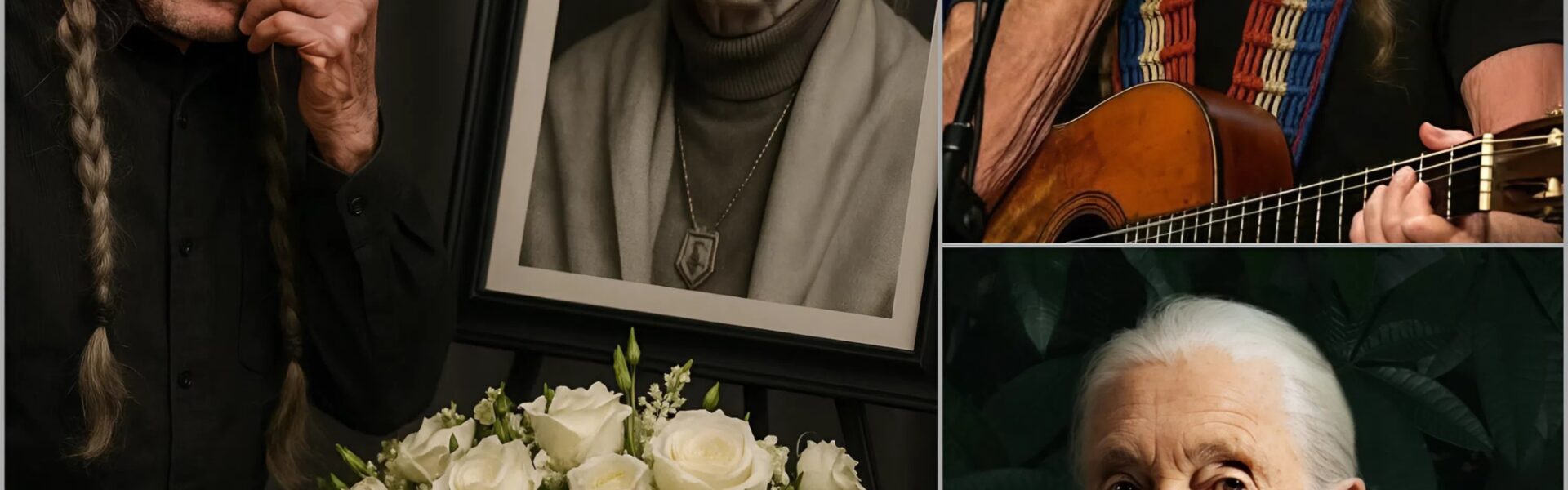 AN UNEXPECTED MOMENT: The Crowd Fell Silent as Willie Nelson Whispered One Final Line… No one saw it coming. Under dim lights, Willie Nelson was gently wheeled to the center of the stage — his hat tipped low, Trigger resting in his hands. Moments earlier, the arena thundered with cheers. Then, silence. He began to sing — not for fame, but in memory of Jane Goodall, his late friend and kindred spirit. Each word trembled with reverence, carrying her legacy through the air. But it was his final whisper, barely caught by the mic, that stunned 20,000 people into tears — a single, cryptic line fans are still replaying to understand what Willie truly meant.