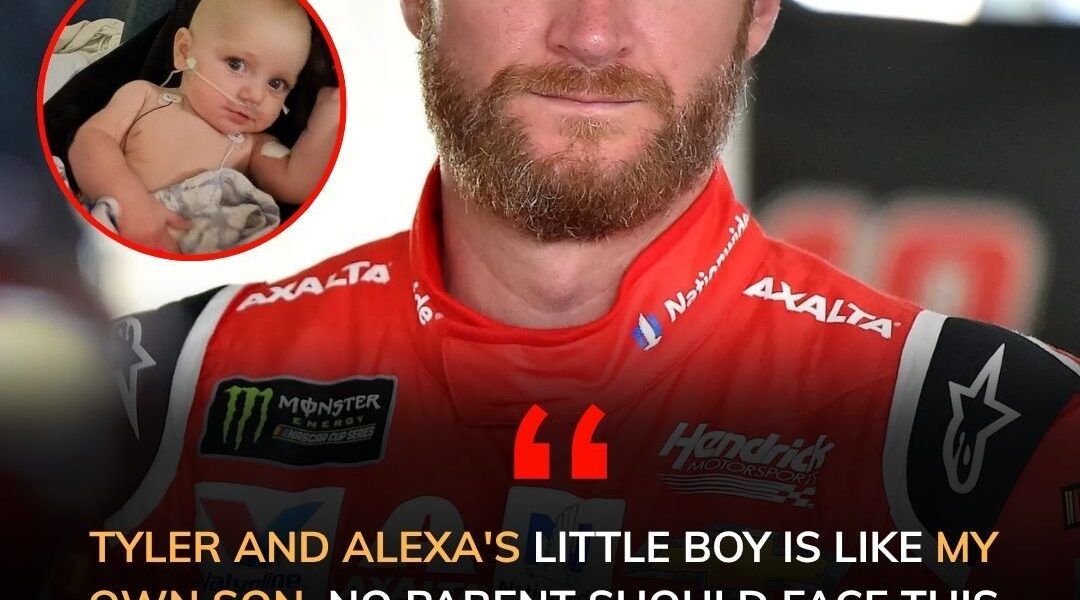 BREAKING: “Tyler and Alexa’s little boy is like family. No child should fight alone — we’re sending every ounce of love and support to Rookie at Levine Children’s Hospital.” 🏁 But Dale Jr. shocked the world moments later, pledging $1 MILLION for his recovery — a heart-stopping gesture that left fans in tears and social media flooded with awe and gratitude.