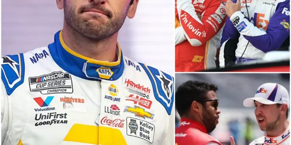 BREAKING: Denny Hamlin rages, Bubba Wallace explodes, both pointing straight at Chase Elliott: "You stole our win!". But the most shocking thing is the slow-motion footage showing a bizarre collision at the corner, leaked team radio information hinting that Elliott's "plan B" unceremoniously changed the course of the battle at the final corner, creating an unbelievable close encounter