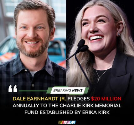 DALE EARNHARDT JR. STUNS AMERICA WITH A $20 MILLION ANNUAL PLEDGE TO THE CHARLIE KIRK MEMORIAL FUND — A RACING LEGEND HONORS A PATRIOT’S DREAM