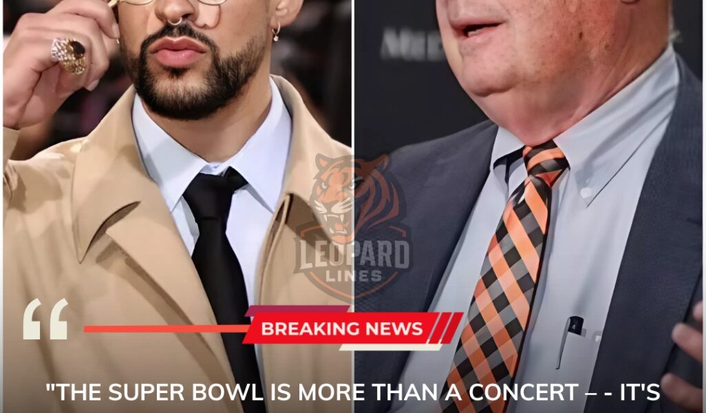 BREAKING: Cincinnati Bengals owner Mike Brown is drawing a hard line after Bad Bunny’s bold Super Bowl comments — publicly declaring he will “use every ounce of influence and power” to stop the Puerto Rican star from performing. Brown says the halftime stage should represent **American unity and football tradition**, not “**division disguised as art**.” His statement has ignited a nationwide firestorm — sparking fierce debate across sports and pop culture. Is Mike Brown standing up for the true spirit of football, or fueling a new cultural clash inside the NFL?
