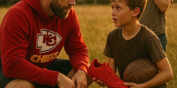 🟥 HEARTBREAKING MOMENT: Travis Kelce Stops After Seeing a Barefoot Boy Practicing Football — What He Did Next Left Everyone in Tears
