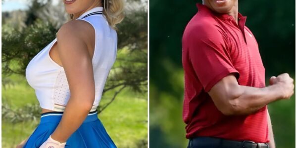 SHOW HOT PHOTOS : Paige Spiranac reveals Tiger Woods confession along with bikini photos of her tanned butt on the beach in a leopard print outfit that appears to expose her entire body with just a small piece of fabric covering her tiny @ss crack...