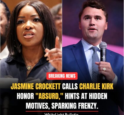 JASMINE CROCKETT SLAMS PROPOSALS TO HONOR CHARLIE KIRK, CALLING SCHOOL AND STREET NAMINGS “ABSURD” — SUGGESTS HIDDEN MOTIVES BEHIND THE DECISIONS....