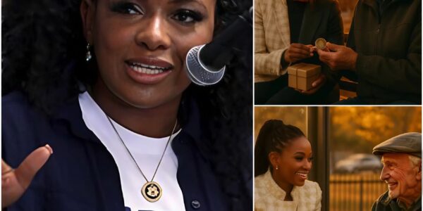 She Sat Beside a Lonely Veteran at a Bus Stop — and What Jasmine Crockett Placed in His Hands Moments Later Left Him Speechless…