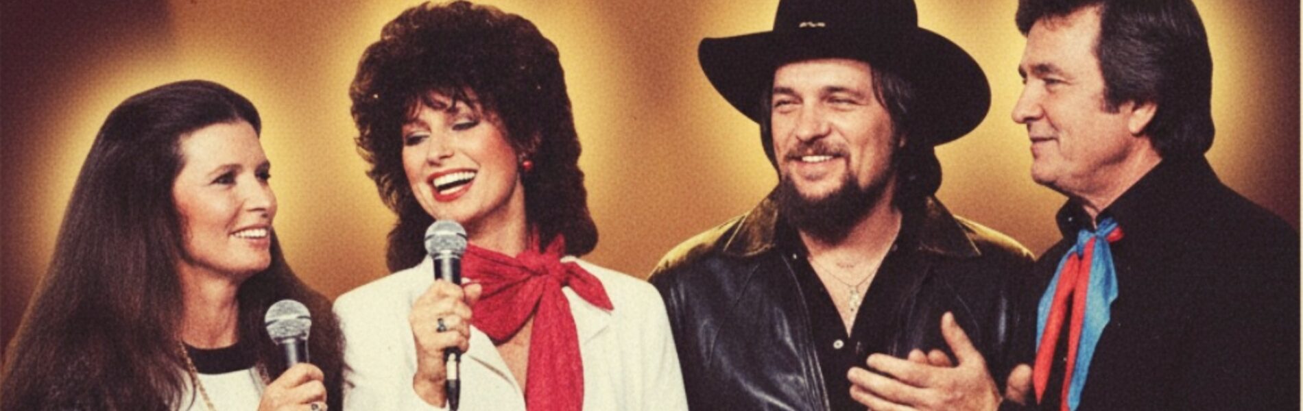 Jessi Colter & June Carter Cash sing to Waylon & Johnny from the TV show Waylon Jennings & Friends.