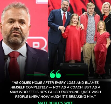 "He Gave Everything He Had": Matt Rhule’s Wife Breaks Silence Amid Nebraska’s Shocking Loss and Growing Concerns Behind the Scenes