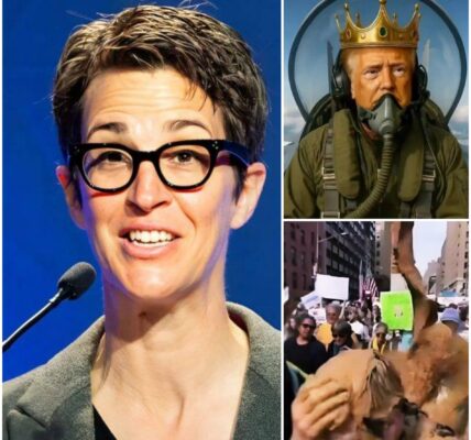 RACHEL MADDOW CRITICIZES T.R.U.M.P'S BIZARRE "KING T.R.U.M.P" VIDEO — A CROWN, A JET, AND A BROWN LIQUID SPRAYED ON PROTESTERS...