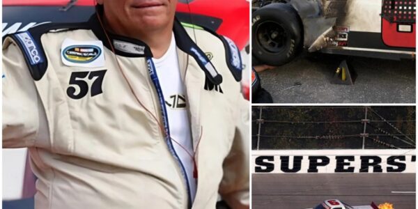 SAD NEWS FROM TALLADEGA: Chaos erupted in the final laps of the NASCAR Truck Series when veteran driver Norm Benning, 73, was rushed to the ambulance after a terrifying fire on the track.