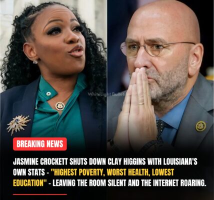 BREAKING: Clay Higgins tried to insult Jasmine Crockett — but she ended him with Louisiana’s own stats. “Real America?” she shot back. “Highest poverty, worst maternal health, lowest education funding — that’s your record.” The room fell silent, and within minutes, the clip went viral…