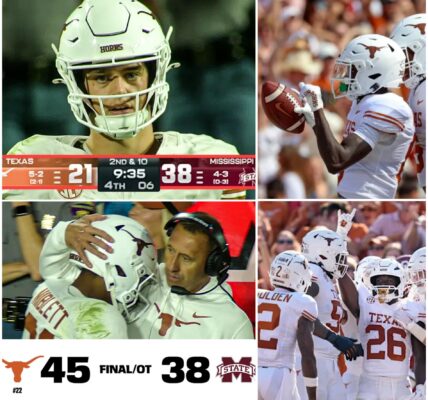 🏈 WHAT A FOURTH-QUARTER COMEBACK FROM THE LONGHORNS — ARCH MANNING’S EMOTIONAL HUG WITH COACH STEVE SARKISIAN STEALS THE NIGHT