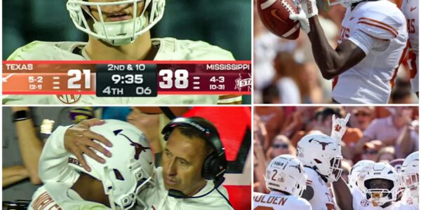🏈 WHAT A FOURTH-QUARTER COMEBACK FROM THE LONGHORNS — ARCH MANNING’S EMOTIONAL HUG WITH COACH STEVE SARKISIAN STEALS THE NIGHT