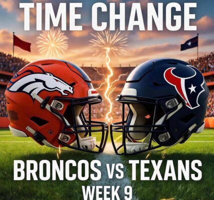 TIME CHANGE UPDATE Due to temporary parking lot repairs at NRG Stadium that may limit parking for fans on both sides, the start time for the Broncos vs. Texans game has been rescheduled to ensure perfect game conditions and fans can feel comfortable arriving on time without traffic worries.