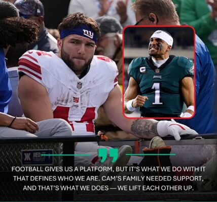 BREAKINGNEWS: Jalen Hurts donates $10,000 to support teammate Cam Skattebo’s family after season-ending injury — and his act of compassion could reshape the Eagles’ spirit