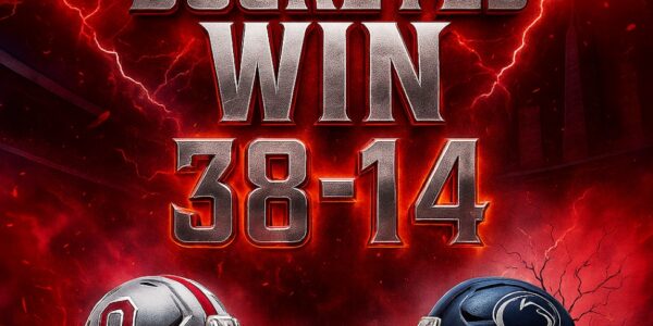 🏈 DOMINANT BUCKEYES CRUSH NITTANY LIONS 38-14 — SAYIN’S FOUR TDs, SECOND-HALF SURGE STEAL THE SPOTLIGHT