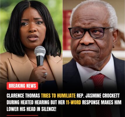 BREAKING: Clarence Thomas Tries to HUMILIATE Rep. Jasmine Crockett During Heated Hearing — But Her 11-Word Response Makes Him Lower His Head in Silence!