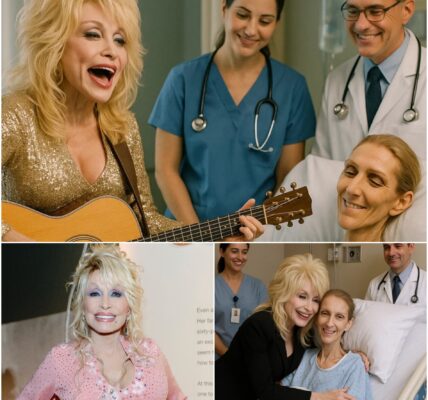 Dolly Parton sings softly beside Céline Dion’s hospital bed — one tear falls, one whisper echoes: “You’re still a legend, even if the stage fades.”