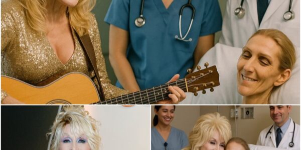 Dolly Parton sings softly beside Céline Dion’s hospital bed — one tear falls, one whisper echoes: “You’re still a legend, even if the stage fades.”