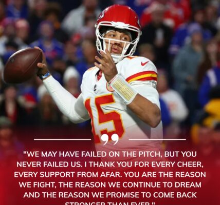BREAKING: CHIEFS QB PATRICK MAHOMES SENDS EMOTIONAL TRIBUTE TO FANS AFTER LOSING TO BUFFALO BILLS