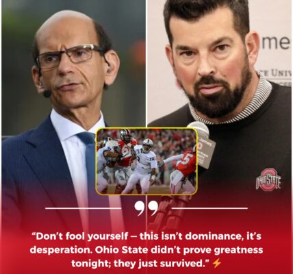 🔥 STUDIO SHOWDOWN: ESPN ERUPTS AS PAUL FINEBAUM AND RYAN DAY CLASH IN HEATED ARGUMENT OVER OHIO STATE’S 38–14 WIN VS. PENN STATE 🏈😱