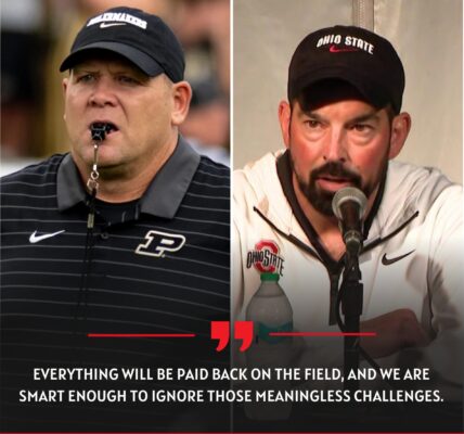 Coach Ryan Day responded sharply to Coach Purdue’s criticism and challenges. Everything will be paid back on the field, and we are smart enough to ignore those meaningless challenges.